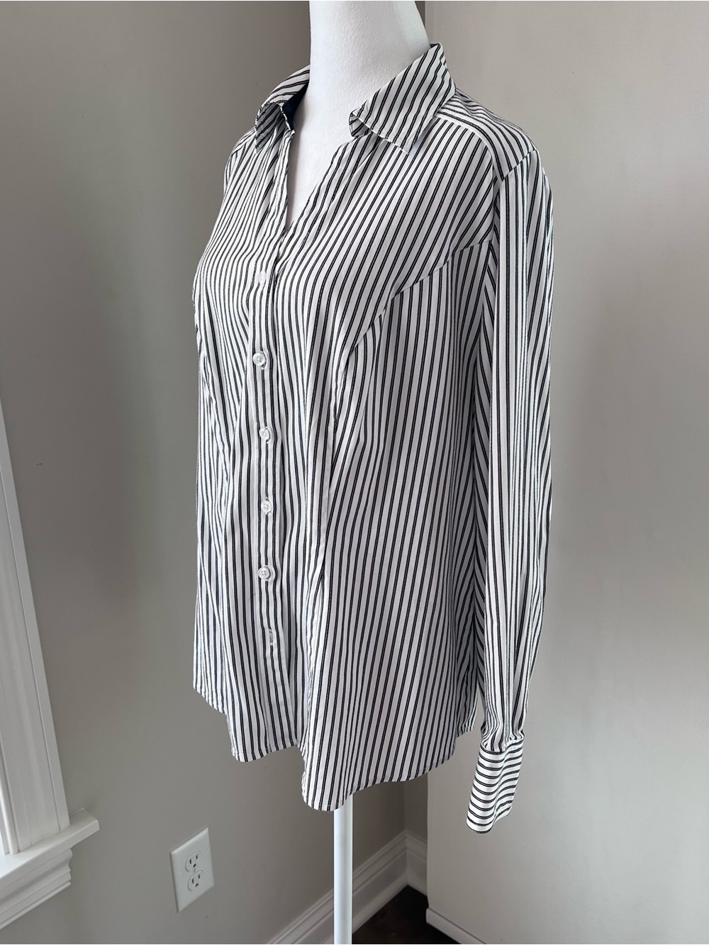 Lane Bryant preppy striped long sleeves blouse size 16 - Picture 2 of 7
